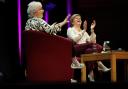 Former first minister Nicola Sturgeon chairs an event with comedian Janey Godley at the Aye Write book festival