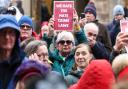 Protesters demonstrated outside the Scottish Parliament as the Hate Crime Law came into force