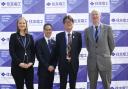 Cabinet Secretary for Net Zero and Energy Mairi McAllan with Sumitomo's Yasuyuki Shibata and Osamu Inoue and Stuart Black of HIE