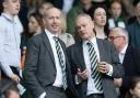 Celtic chief executive Michael Nicholson, left, with finance director Chris McKay at Parkhead this season