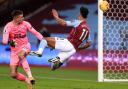 Aston Villa's Ollie Watkins scores his side's first goal of the game during the Premier League match at Villa Park, Birmingham. Picture date: Saturday January 23, 2021..
