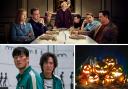 Succession, Squid Game and Halloween jack-o’-lanterns. Pictures: Sky Atlantic/HBO/Netflix/iStock/PA