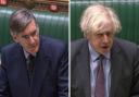 Jacob Rees Mogg and Boris Johnson pictured in the Commons.
