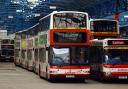 A Lothian bus fleet. Credit: PA