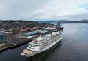 The World is berthed at Greenock Ocean Terminal