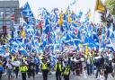 A rally for independence, which the polls say is supported by roughly half the nation