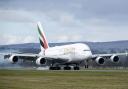 The world’s largest airliner, the Airbus A380, landing at Glasgow Airport last weekend