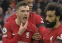 Watch as Andy Robertson is elbowed by linesman during Liverpool vs Arsenal