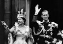 The Queen and the Duke of Edinburgh on the Buckingham Palace balcony after the Coronation