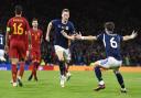 Scott McTominay celebrates scoring against Spain