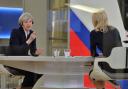 Theresa May being interviewed by Sophy Ridge in 2017.