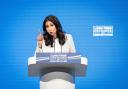 Home Secretary Suella Braverman delivering her keynote speech to the Conservative Conference on Tuesday