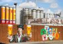 Tennent's Wellpark Brewery in Glasgow, with Sam Heughan as Hugh Tennent in the mural