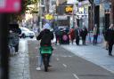 An e-bike courier on Glasgow's Sauchiehall Street