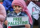 Palestine protest on Buchanan Street steps in Glasgow