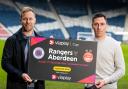 Scott Arfield, left, and Scott Brown promote Viaplay's coverage of the Viaplay Cup final at Hampden yesterday