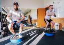 I tackle a Bosu ball squat with real grace alongside former Olympian and Dancing On Ice winner Nile Wilson