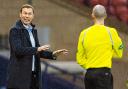 Inverness Caledonian Thistle manager Duncan Ferguson speaks to a referee at Hampden last month