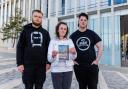 Derick Williamson, William Meikle and Nicole Gillespie, who are fighting to save the HNC and HND radio course at City of Glasgow College