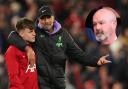 Liverpool manager Jurgen Klopp speaks to Ben Doak after a game this season, main picture, and Scotland manager Steve Clarke, inset