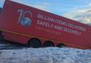 The road was closed to remove the large lorry.