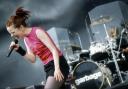 Garbage's Shirley Manson on stage in Belgium in 1998