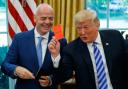 FIFA president Gianni Infantino, left, with United States president Donald Trump in the Oval Office at the White House last year