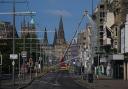 Firefighters at the scene of a blaze at a building on Princes Street in Edinburgh