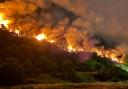 Wildfires burn on Arthur's Seat in Edinburgh