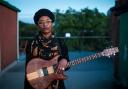 September 2017. Beldina Odenyo Onassis, aka Heir of The Cursed, at a gig at Camphill Gate tenement rooftop, in Shawlands, Glasgow.