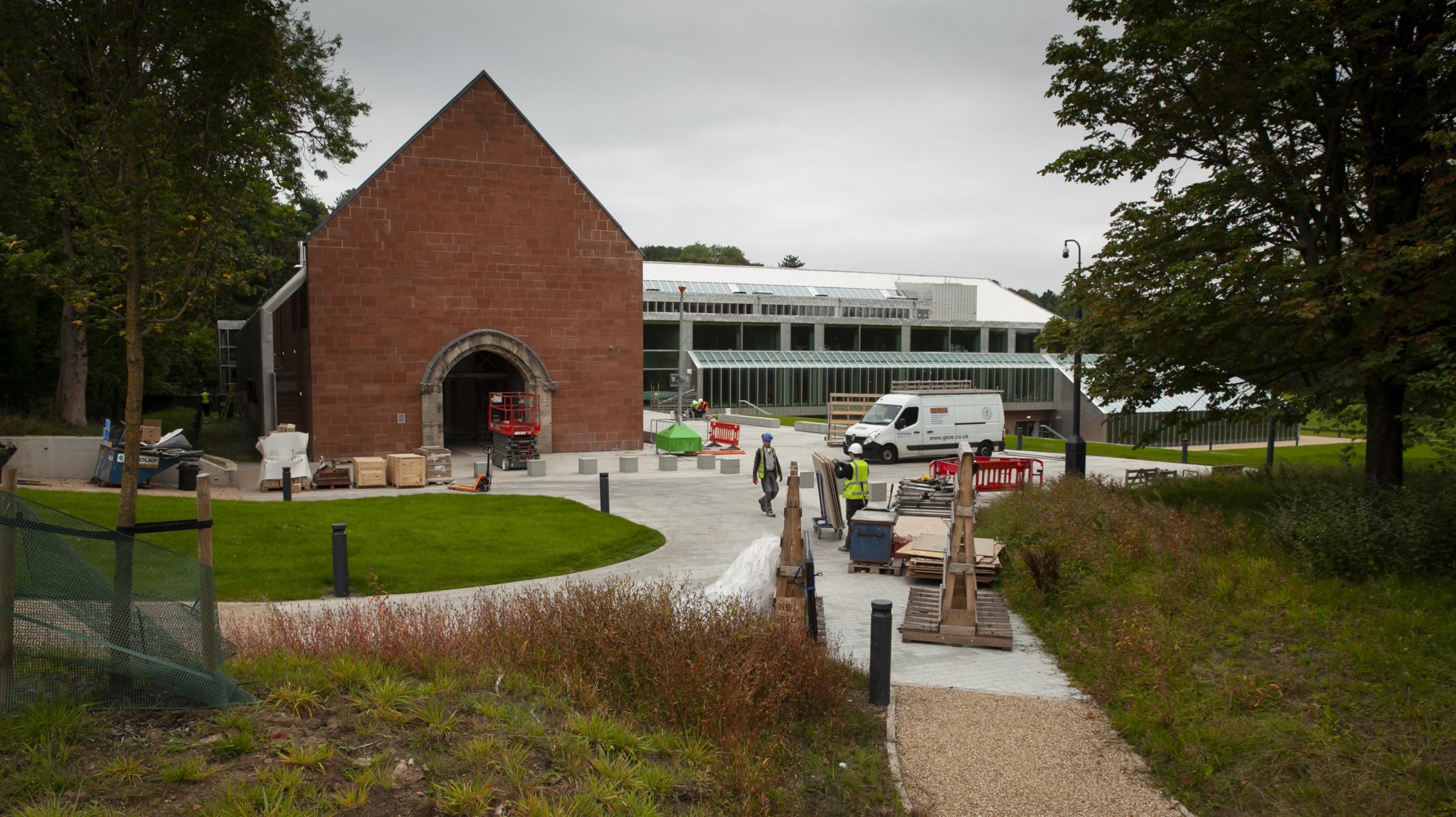 Work in progress of the refurbishment of the Burrell collection in Pollok Country Park, Glasgow. Photograph by Colin Mearns.