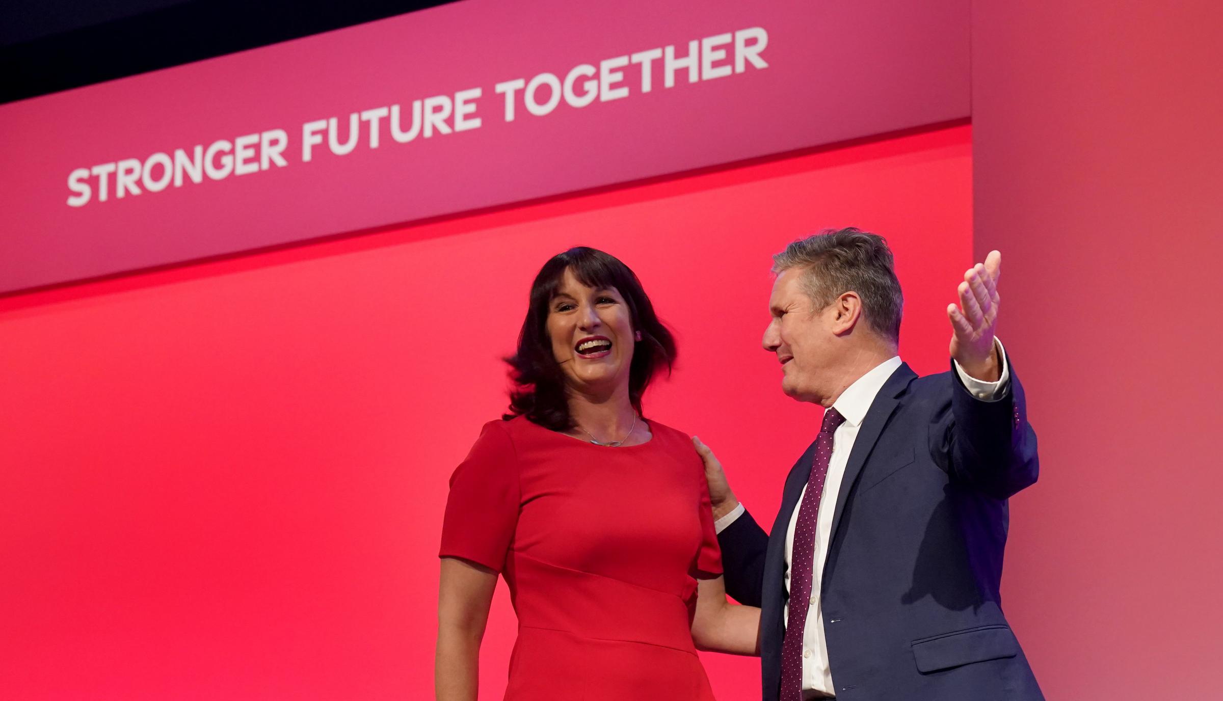 Shadow chancellor Rachel Reeves with Sir Keir Starmer yesterday