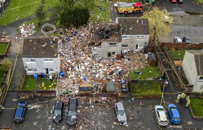 Shocking images show the extent of the damage that the blast caused in a residential area of Ayr