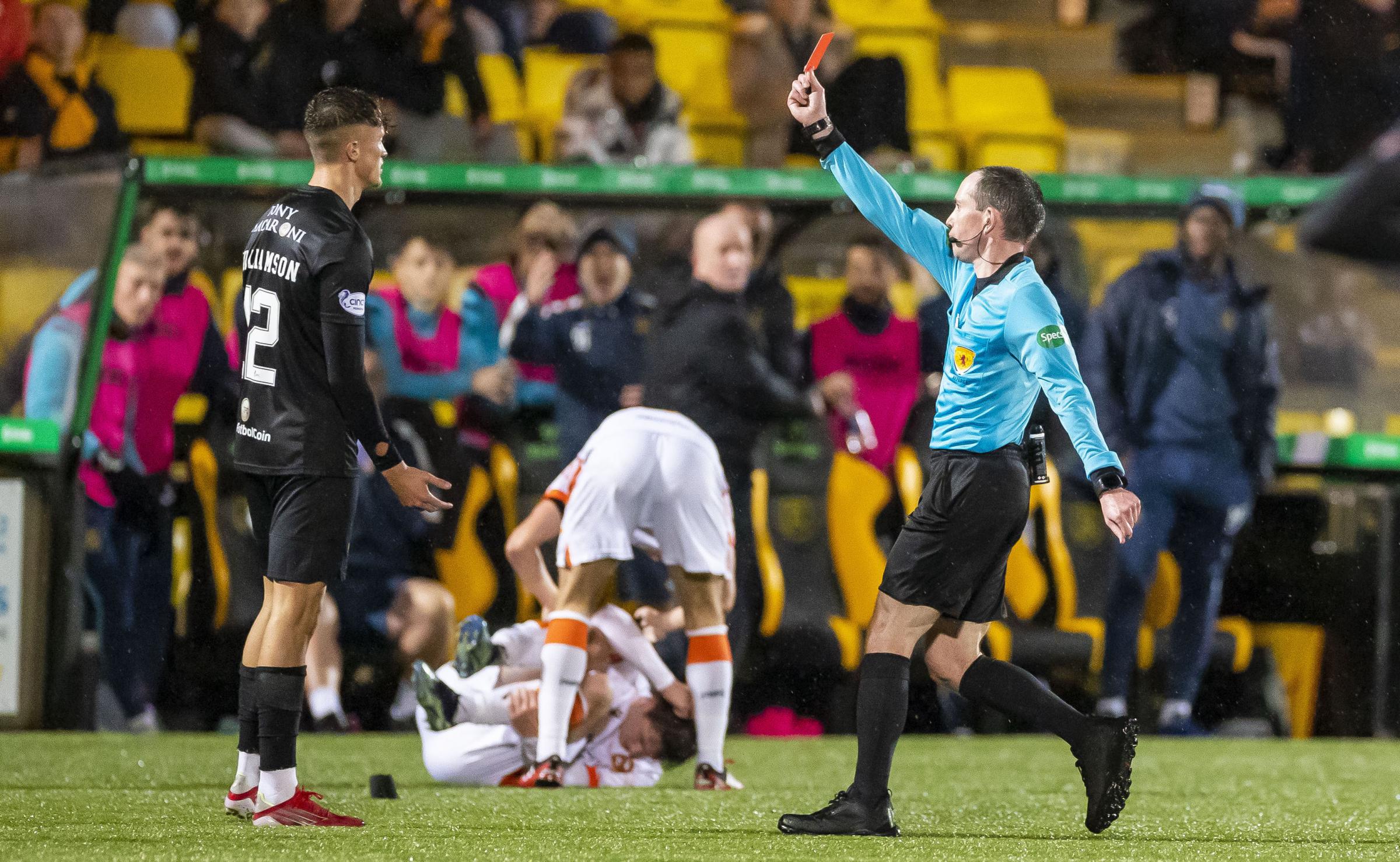 Martindale and Williamson see red as Livi hold on for point against Dundee United