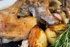 Roast chicken with Italian sausages and fennel