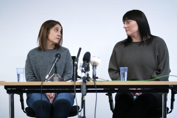 HeraldScotland: Louise Slorance (left) and Kimberley Darroch believe that details of infections which led, respectively, to their husband's and daughter's deaths at the QEUH were kept from them