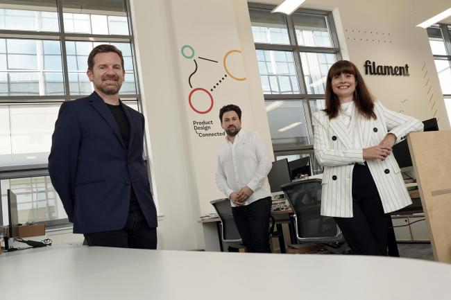 From left, Paul Wilson, Gregor Aikman, and Evelyn McDonald of the Smart Things Accelerator Centre  Picture:  Stewart Attwood