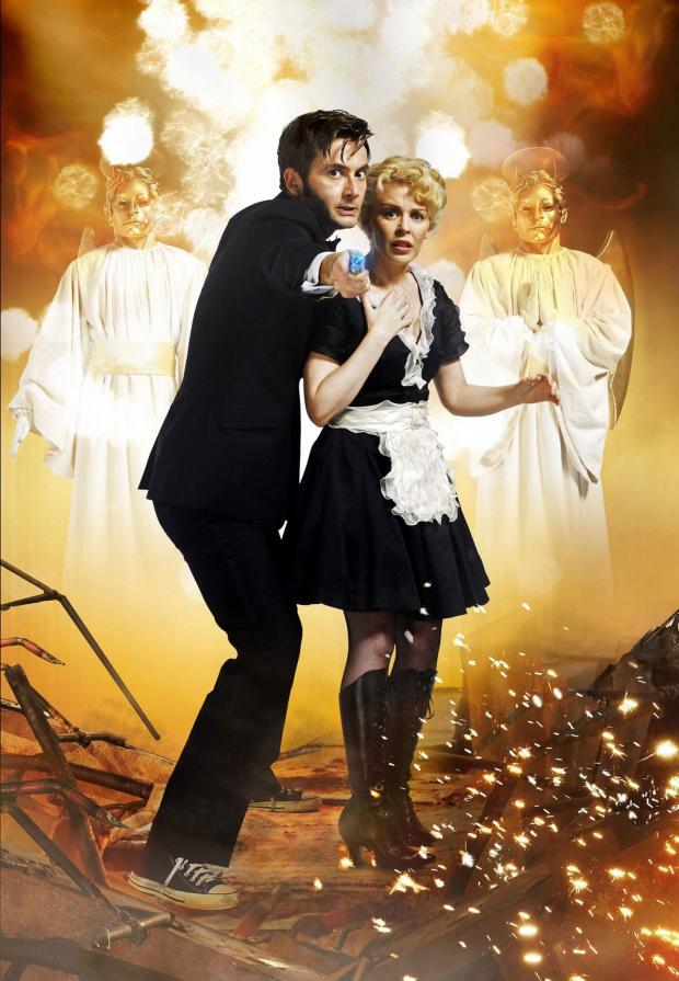 HeraldScotland: David Tennant and Kylie Minogue on Doctor Who's Special Christmas Journey of the Damned.  Image: BBC