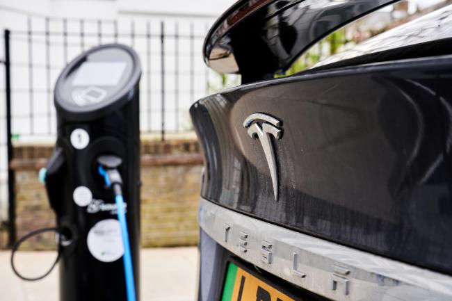 Tesla car charging in central London