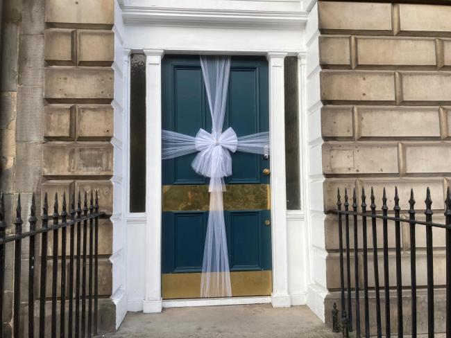 Gordon Casely spotted this intriguing front door, wrapped like a Christmas present, in Edinburgh. Presumably the home within is a veritable box of delights