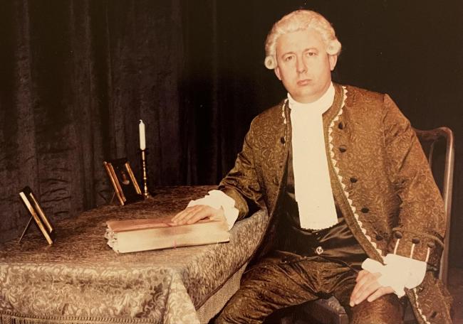 David McKail as James Boswell in his play, Bozzy. Image courtesy of the David McKail estate