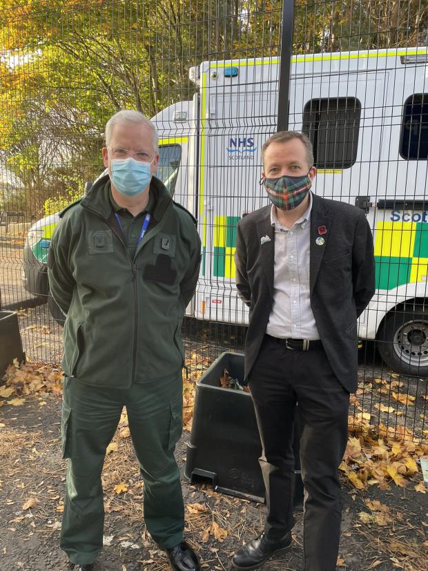 HeraldScotland: Pat O'Meara, with Jason Leitch at COP26, has been awarded the Queen’s Ambulance Medal 
