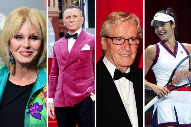 Celebrities from the world of cinema, TV, and sporting stars have been honoured