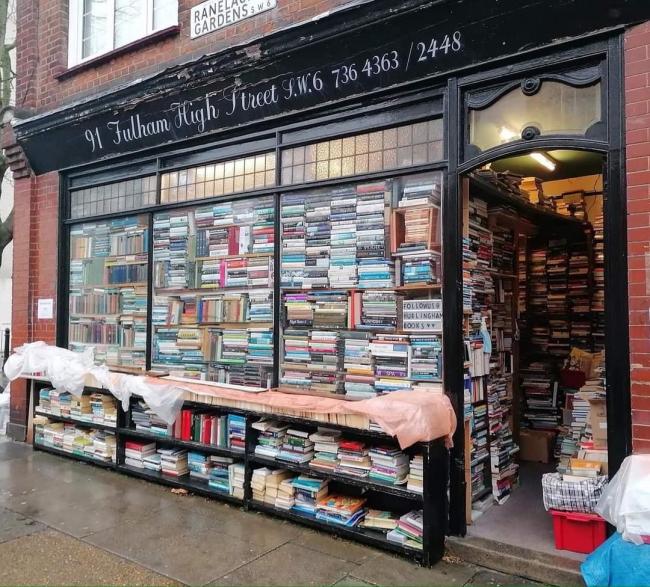 Pete Miller was impressed when he spotted the window display in this London book store. Though he wonders if the owner of the shop had a previous profession as a bricklayer…