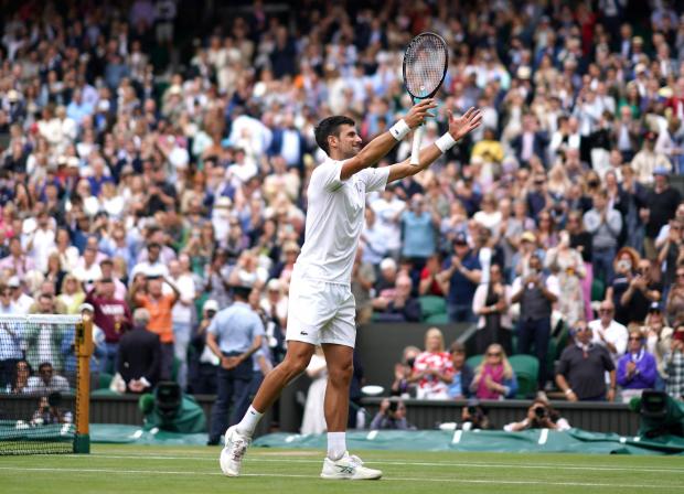 HeraldScotland: Novak Djokovic at Wimbledon in 2021. Picture: John Walton/PA Wire