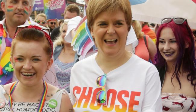 First Minister of Scotland Nicola Sturgeon at Pride Glasgow in 2018