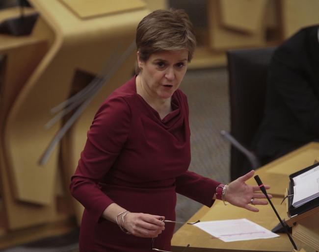 Nicola Sturgeon speaking in the Scottish Parliament. Credit: PA