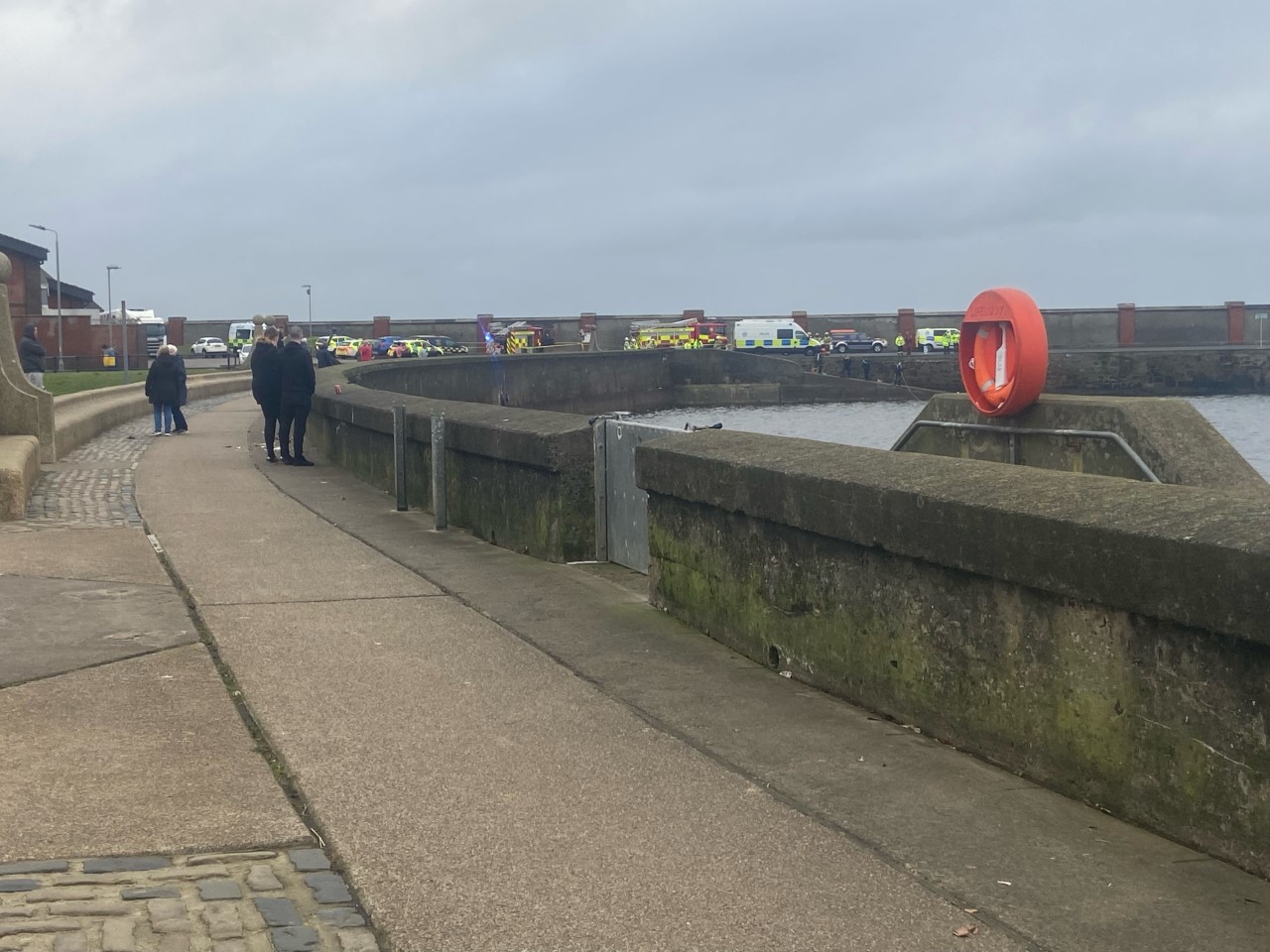 Saltcoats Harbour emergency as car plunges into water
