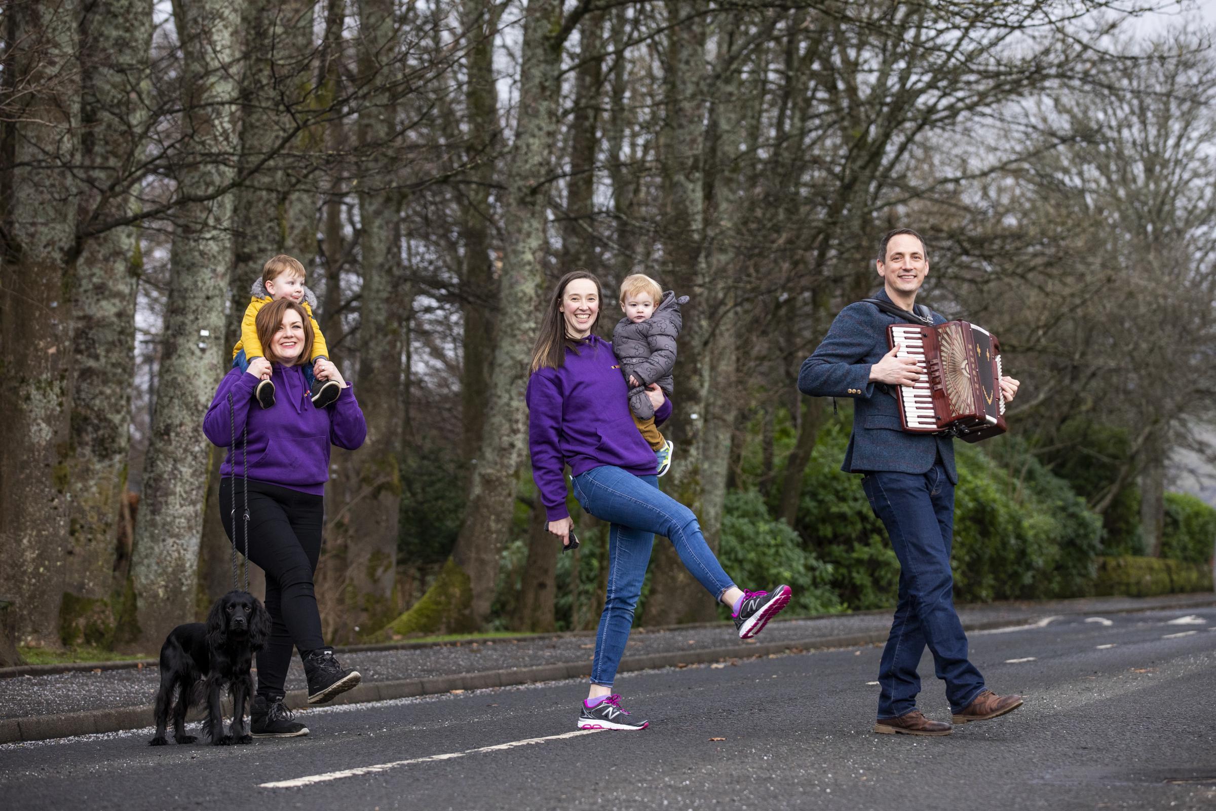Garry Innes leads the way for the Erskine Veterans Charity Walk.  Pictured: Jamie Williamson.