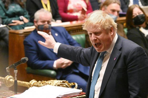 HeraldScotland: Prime Minister Boris Johnson speaking during Prime Minister's Questions in the House of Commons on Wednesday January 26, 2022. 